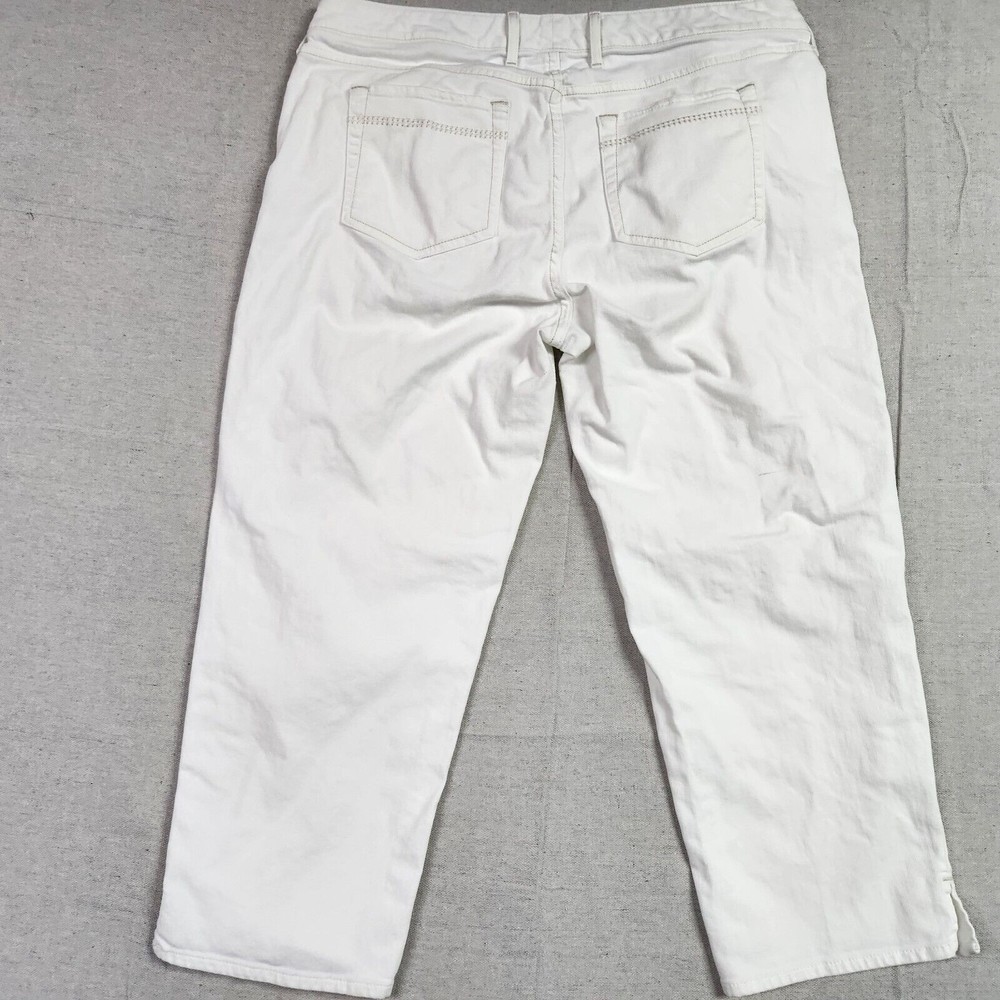 Eddie Bauer Womens Size T16 White Curvy Crop Capri Denim Jeans - Picture 10 of 14